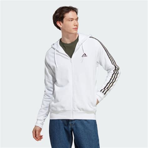 white adidas hoodie men|adidas white zip up hoodie.